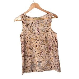 Amour Vert Pink Beige Printed Tank Top